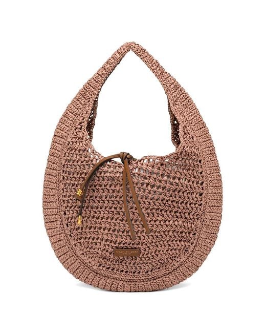Gianni Chiarini Brown Straw Tote Bag
