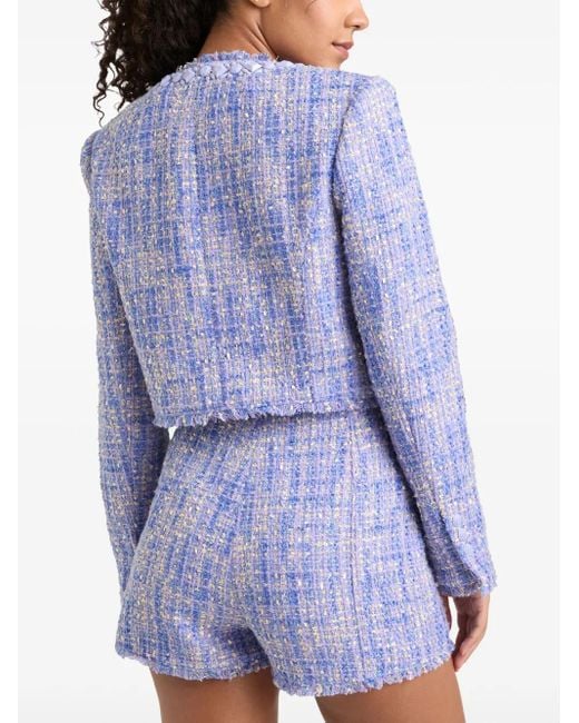 Veste En Tweed À Coupe Crop Cinq À Sept en coloris Blue