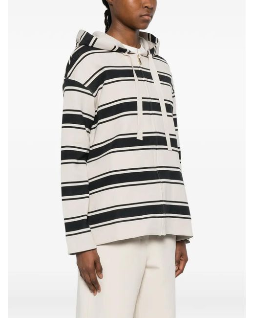 Max Mara White Striped Cotton Hoodie