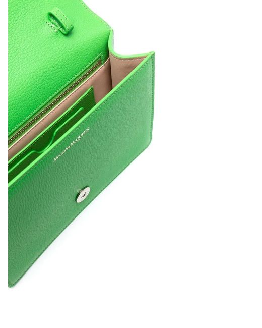 McQueen Green Four Ring Leather Shoulder Bag