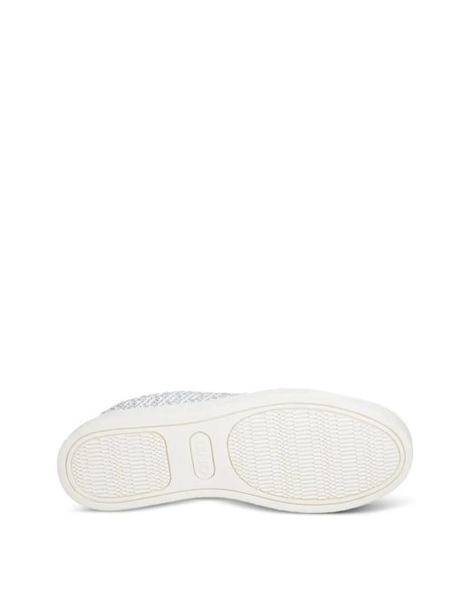 Liu Jo White Rhinestone Chain Sneakers
