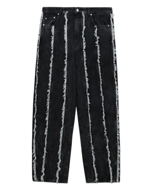 Séfr Black Cutline Frayed Jeans for men