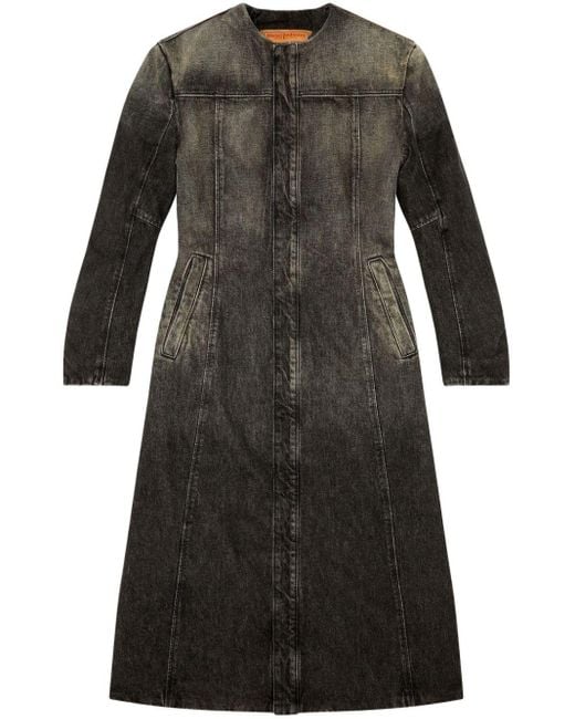 DIESEL Black De-sy-s Collarless Denim Coat