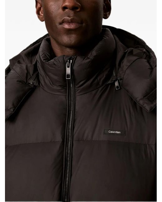 Calvin Klein Black Hooded Padded Jacket for men