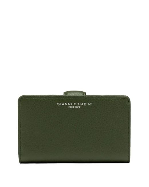Cartera granulada con cierre de solapa Gianni Chiarini de color Green