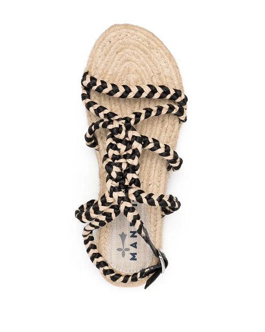 Manebí Black Flat Rope Sandals