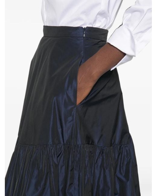 ROSSO35 Blue Tiered Midi Skirt