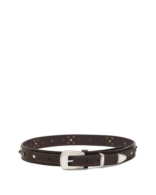 Lemaire White Western-Studs Leather Belt