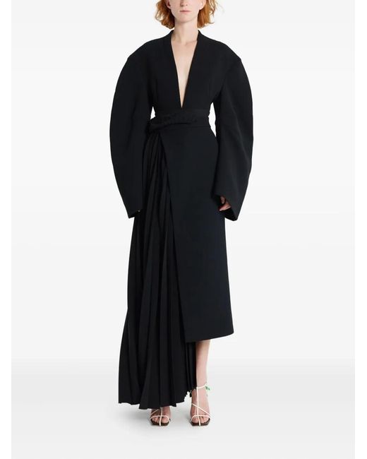A.W.A.K.E. MODE Black Pleated-Insert Skirt