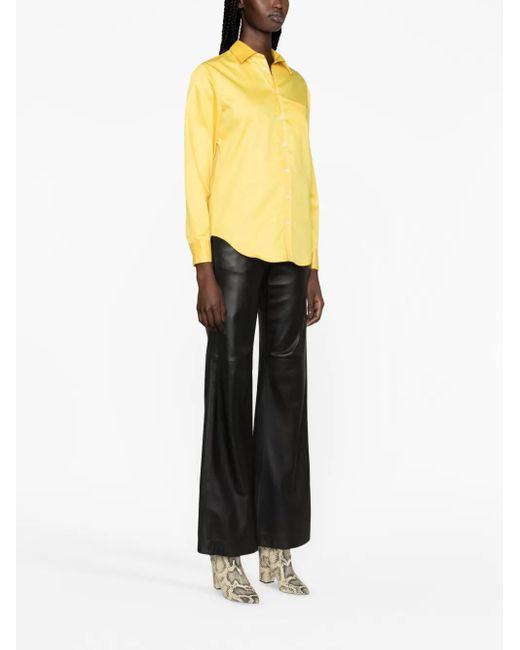 Zadig & Voltaire Taskiz Slogan-Embroidered Cotton Shirt in het Yellow