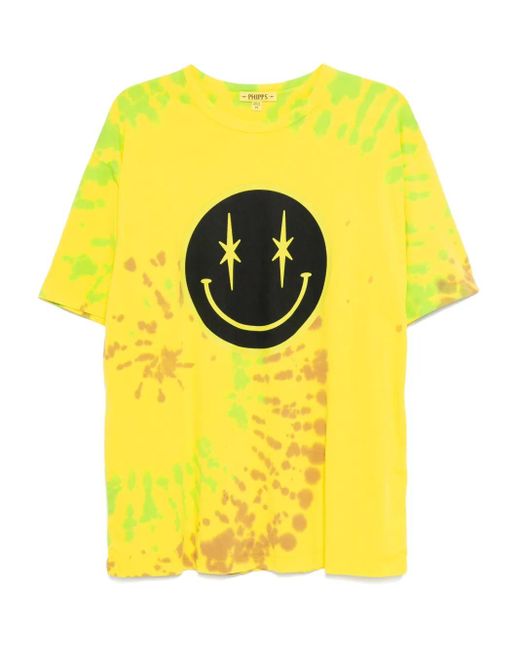 メンズ Stain Shade タイダイ Tシャツ Yellow