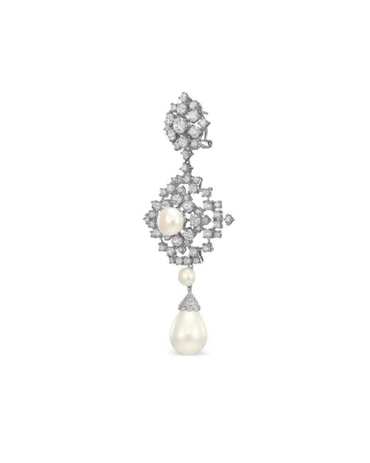 Anabela Chan White 14K And Rhodium Vermeil Pixelise Pearl And Diamond Earrings