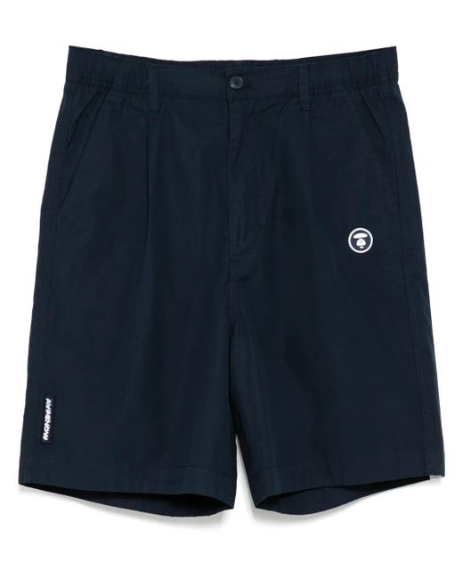 Aape By A Bathing Ape Blue Moonface Logo Shorts for men
