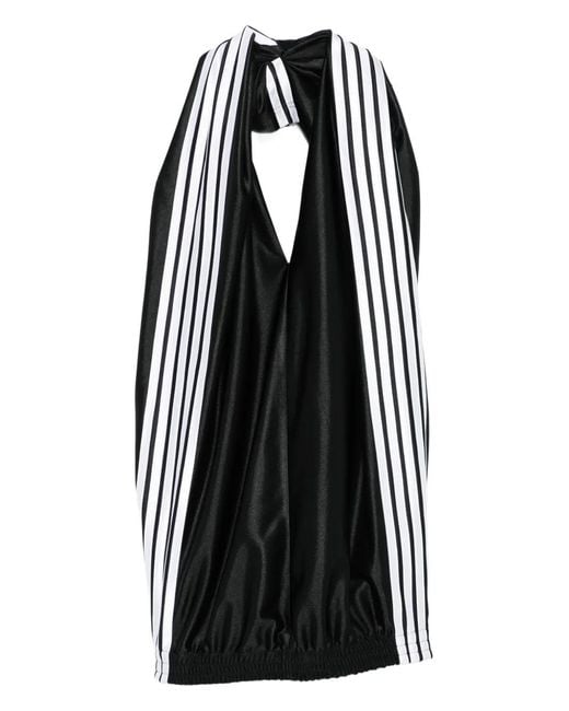 Balenciaga Black Side-Stripe Mini Dress
