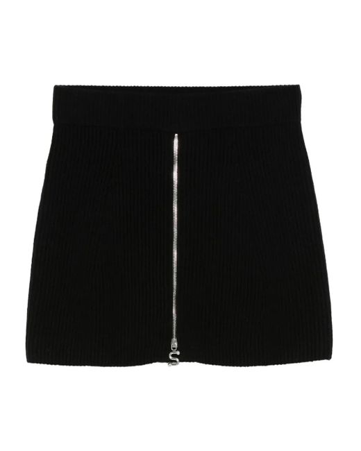Sportmax Black Gerippter Minirock Mit Reißverschluss