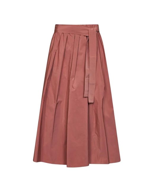 Falda Midi Con Cinturón Weekend by Maxmara de color Red