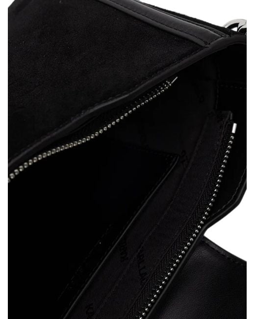 Karl Lagerfeld Black Suede-Panelled Shoulder Bag