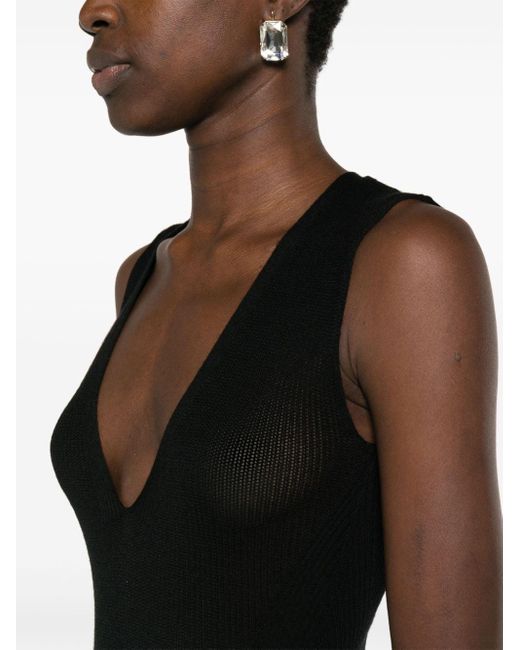 Wolford Black Ribbed Top