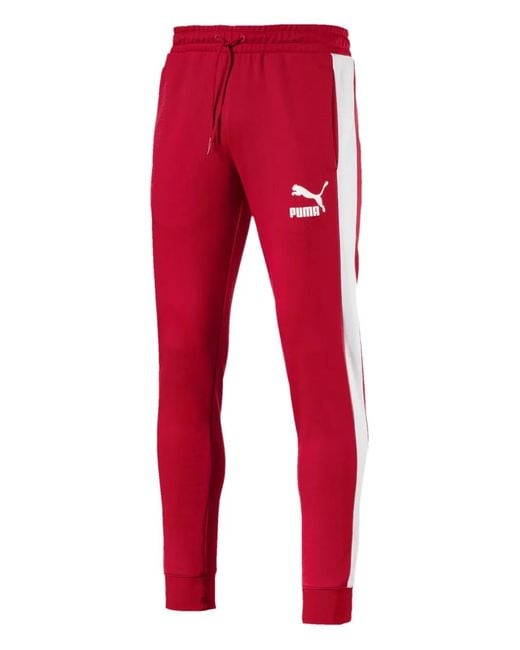 PUMA Red T7 Logo Track Pants for men