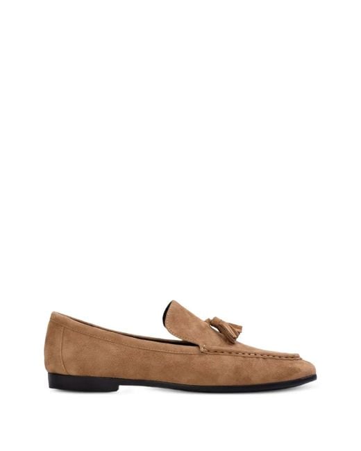 Black Suede Studio Brown Finn Tassel Loafers