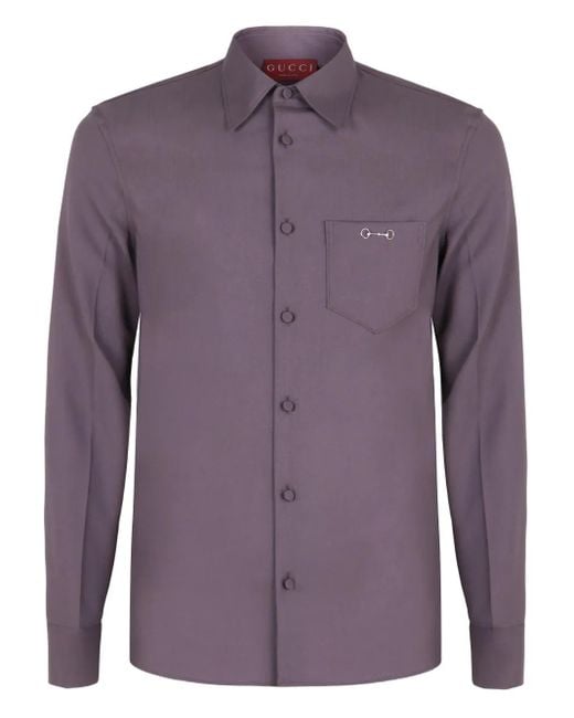 Gucci Hemd Mit Brusttasche in Lila für Herren Lyst DE