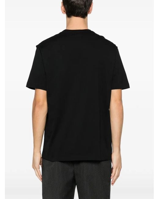Emporio Armani Black Logo-Embroidered T-Shirt for men