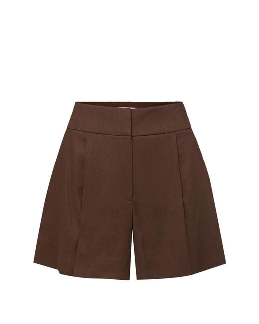 Veronica Beard Brown Haina Pleated Shorts