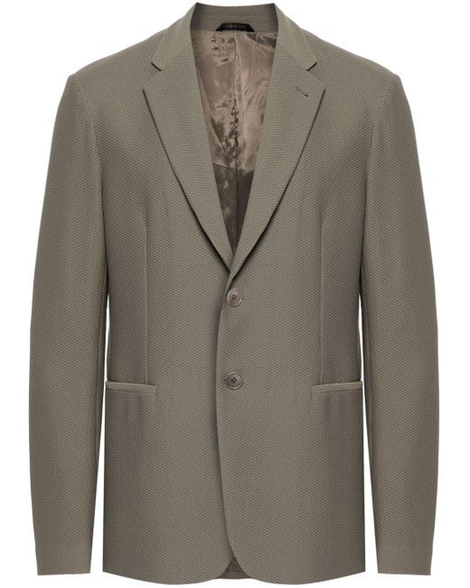 Blazer en mesh à simple boutonnage Giorgio Armani pour homme en coloris Gray