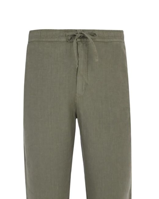 120% Lino Green Drawstring Trousers for men