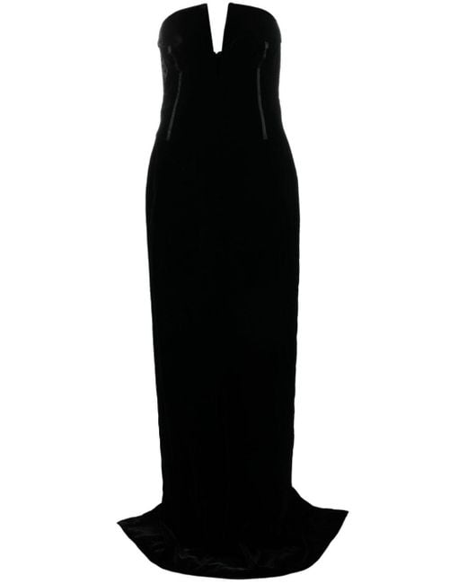 Robe-bustier en velours à coupe longue Tom Ford en coloris Black