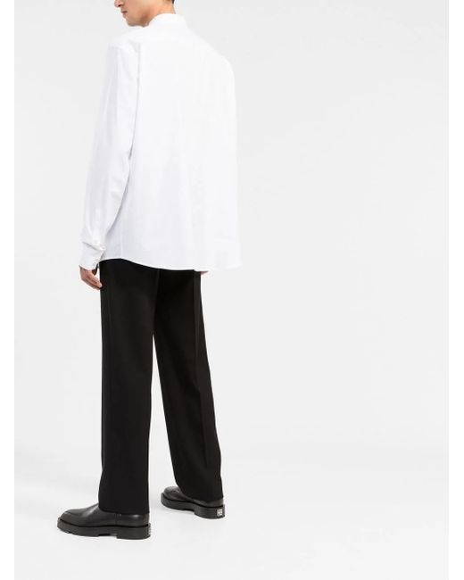 Balmain White Long-Sleeved Cotton Shirt for men