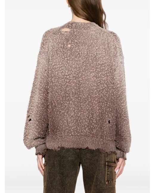 Maison Mihara Yasuhiro Brown Cardigan Im Distressed-Look