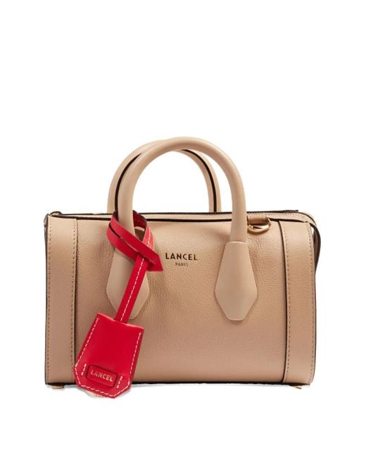 Lancel Natural Leather Top-Handle Bowling Bag