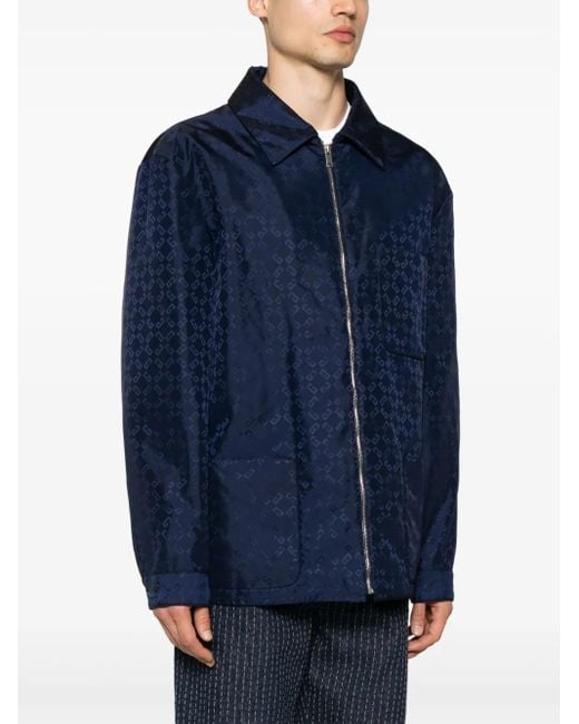 Givenchy Blue Monogram 72 Jacquard Overshirt for men