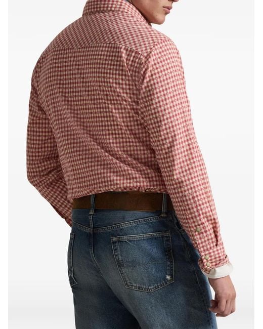 Polo Ralph Lauren Pink Checked-Pattern Shirt for men