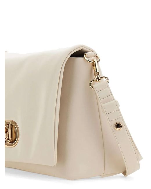 Liu Jo Natural Large Lapuffy Flap Logo Shoulder Bag
