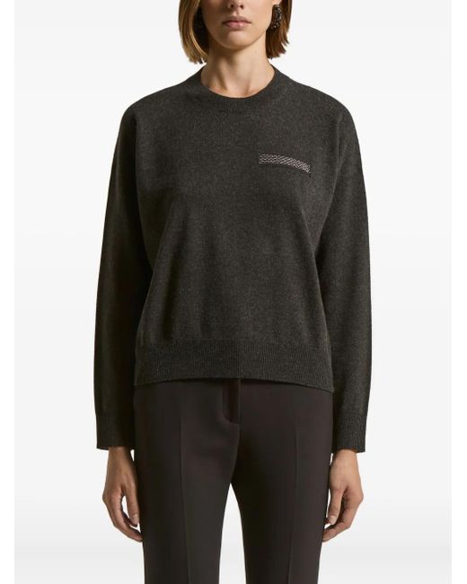 Peserico Black Verzierter Pullover