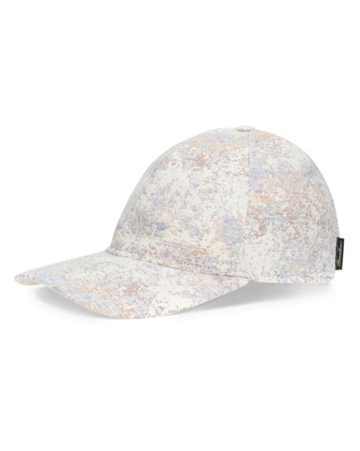 Borsalino White Hiker Marble-pattern Baseball Cap