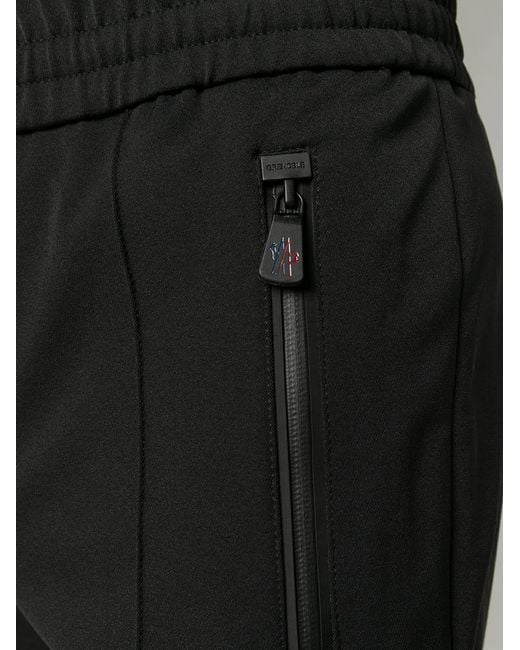 Moncler Black Mid-Rise Straight Leg Trousers for men