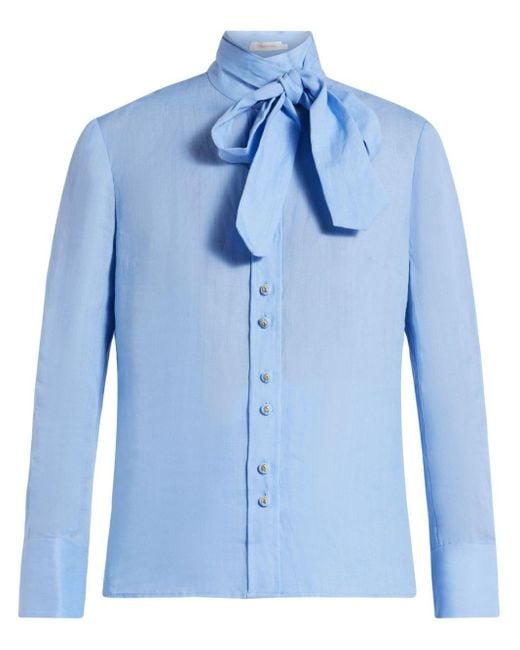 Blusa con lazo en el cuello Zimmermann de color Blue