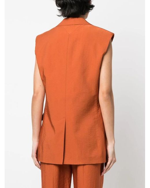 Karl Lagerfeld Orange Veston En Laine À Coupe Mi-Longue