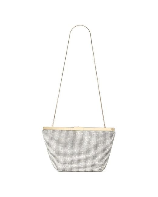 Jimmy Choo Gray Ganache Crystal-Embellished Clutch Bag