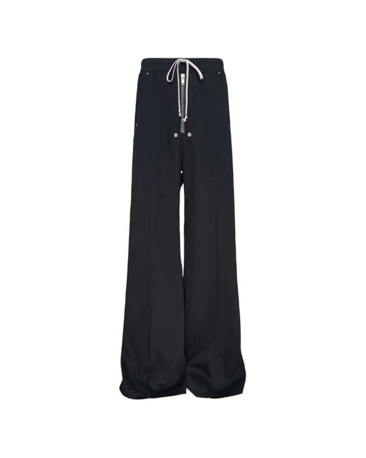 Rick Owens Blue Bela Drawstring Wide-Leg Trousers for men