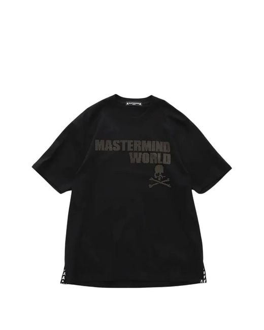 MASTERMIND WORLD Black Mw Studded Skull-Print T-Shirt for men