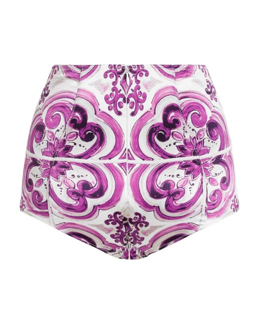 Dolce & Gabbana Pink Maiolica-Print Briefs
