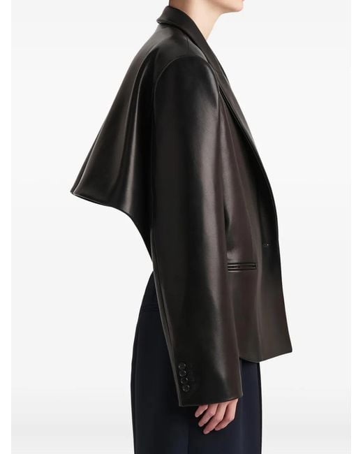 Khaite Black Lapel Fur Jacket