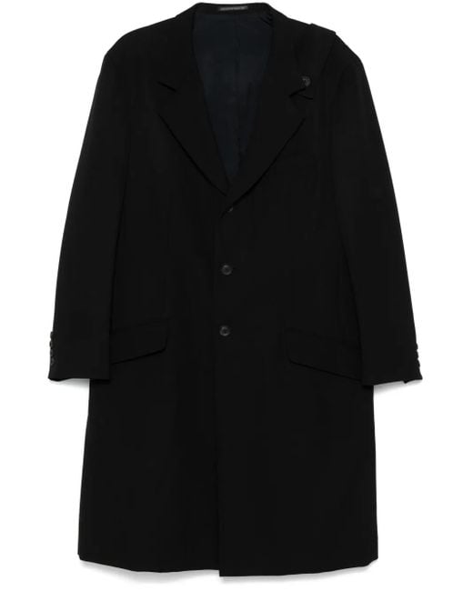 メンズ Yohji Yamamoto ウール コート Black
