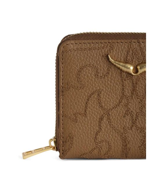 Zadig & Voltaire Brown Monogram Leather Wallet