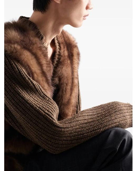 Prada Wollen Vest Met Lammy Afwerking in het Brown voor heren