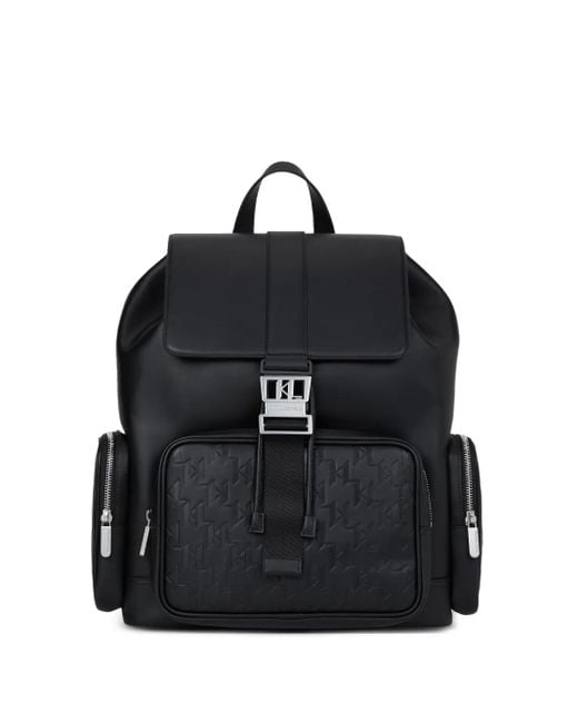 Sac À Dos À Rabat Monogrammé Karl Lagerfeld pour homme en coloris Black